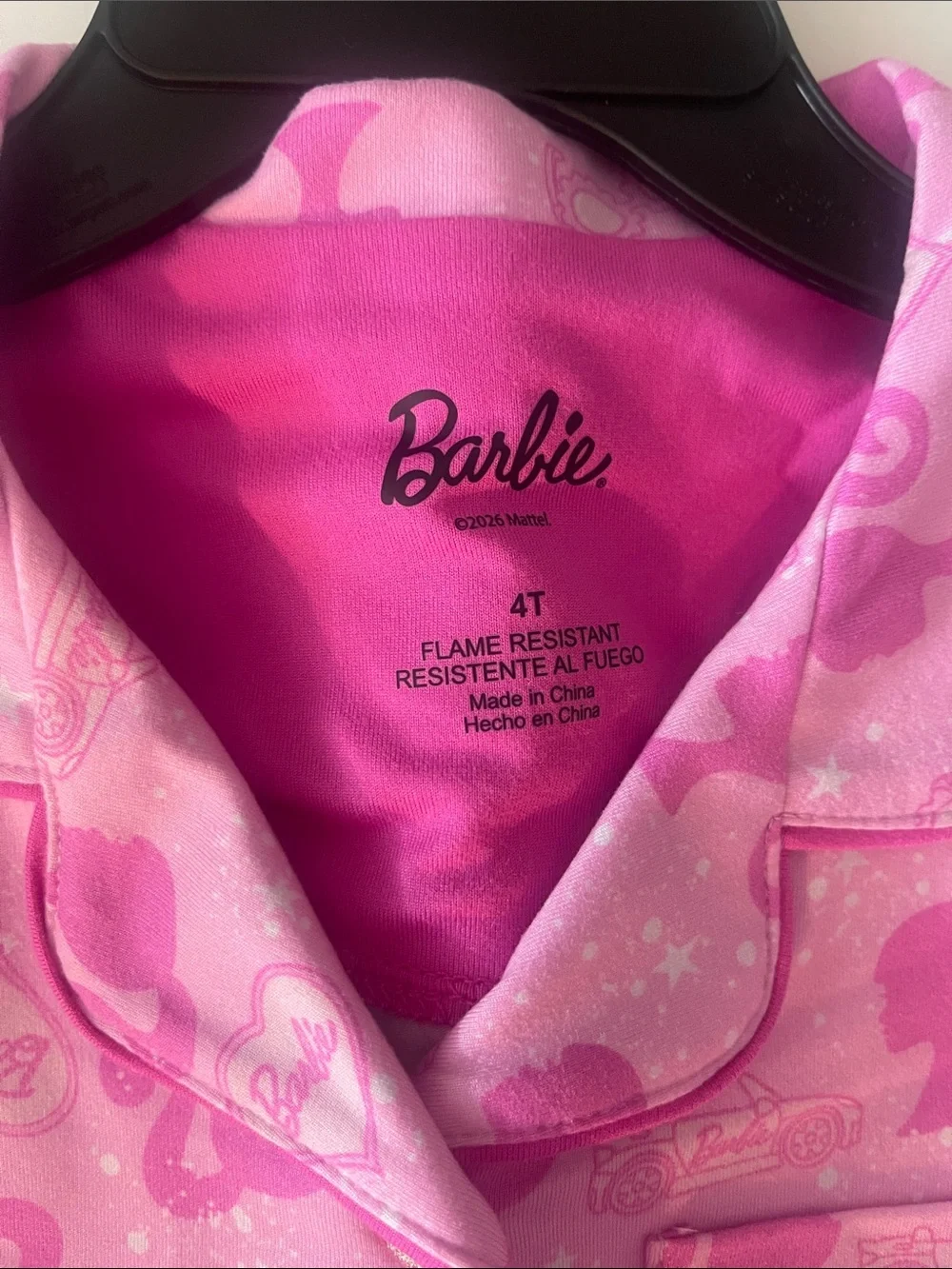 Barbie Pink Short-Sleeve Pajama Set with Icon Print